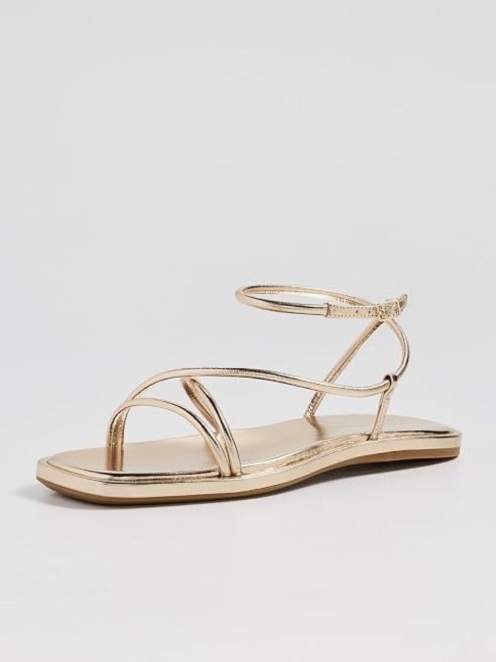 Loeffler Randall Metallic Champagne Strappy Ankle-Sandal